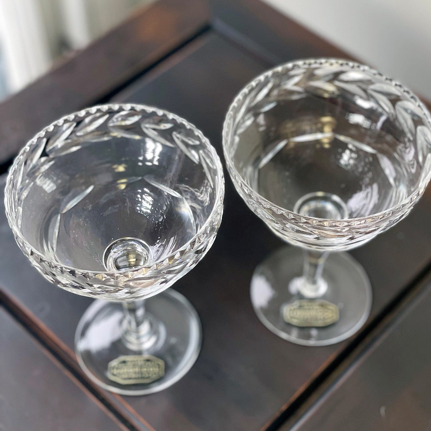 Vintage Harbridge Crystal - Champagne Coup - 1 Pair Available
