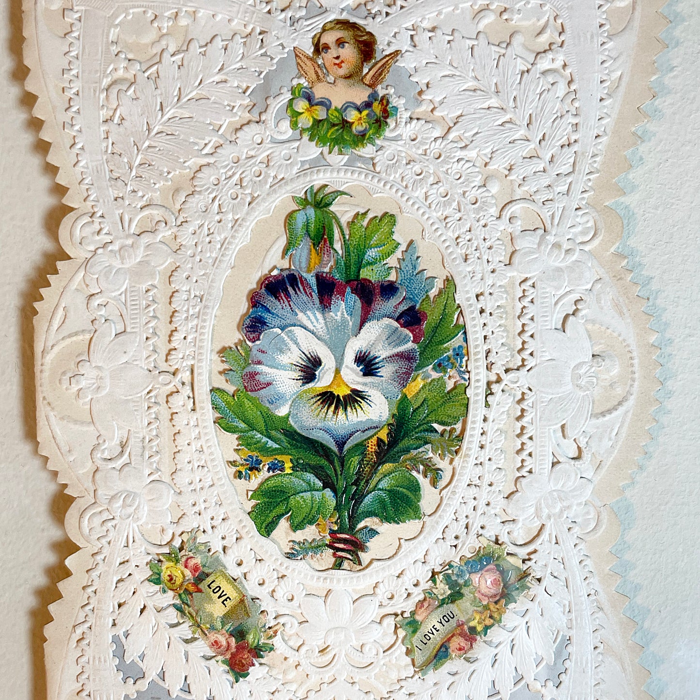 Valentine - Love - I Love U - Lace - Rare Original