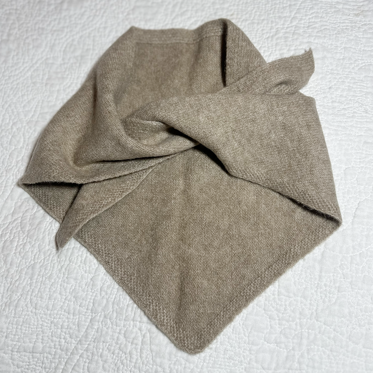 Triangle Wool Scarf - Beige