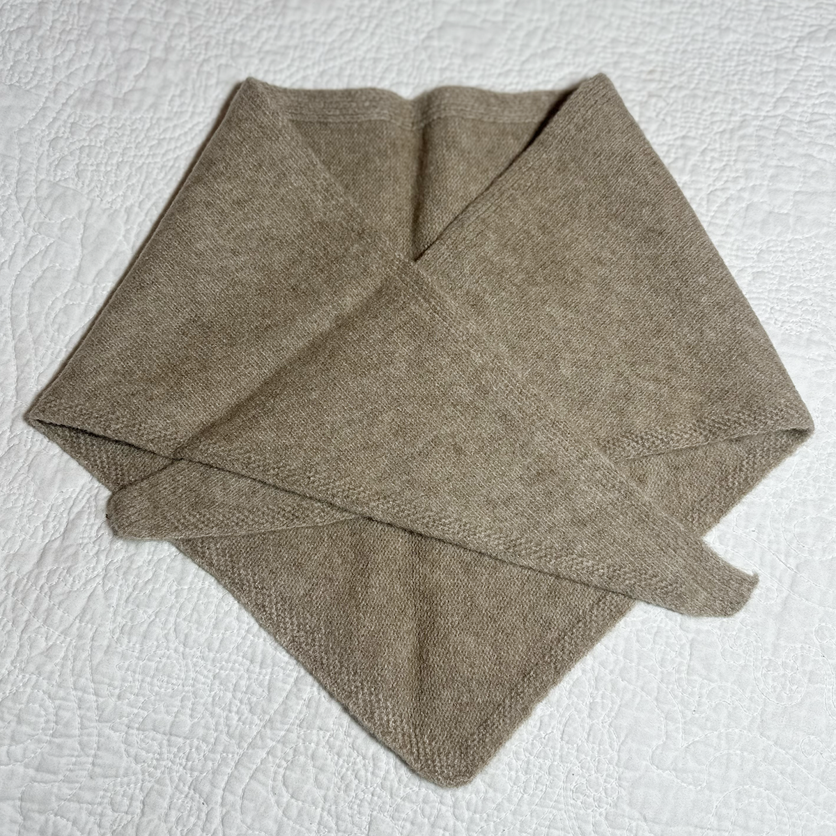 Triangle Wool Scarf - Beige