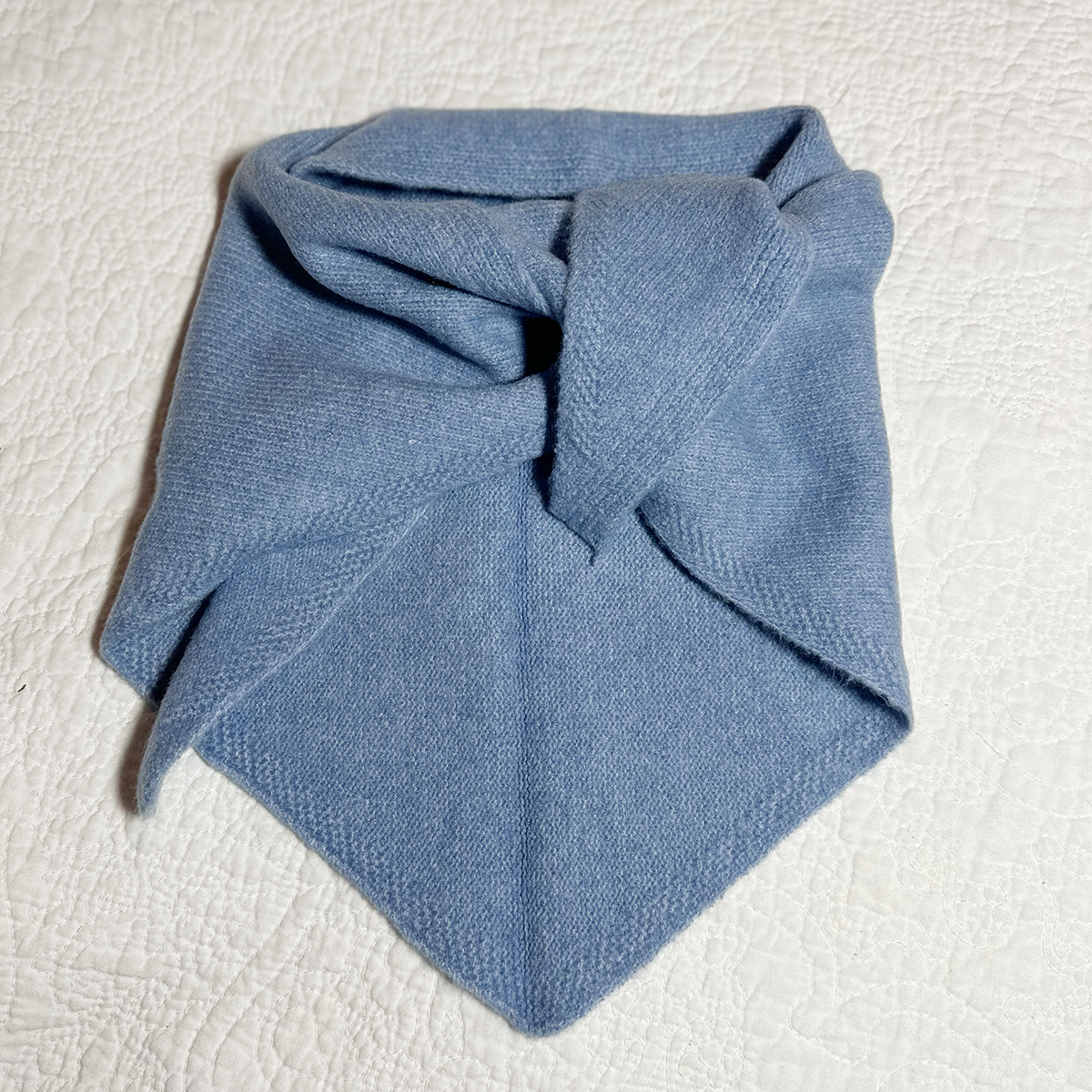 Triangle Wool Scarf - Soft Blue