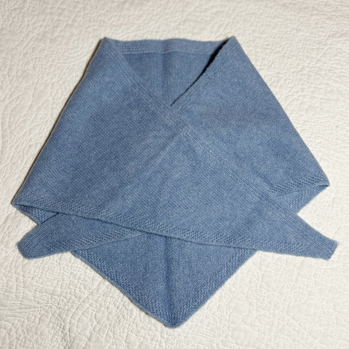 Triangle Wool Scarf - Soft Blue