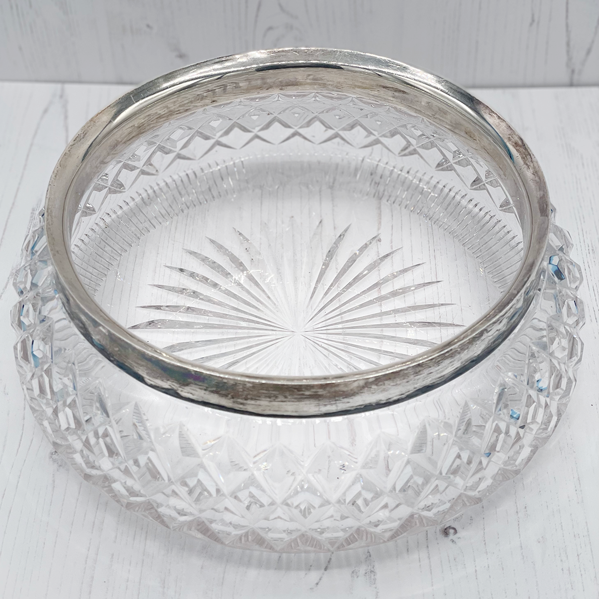 Antique Edwardian Crystal Cut Bowl