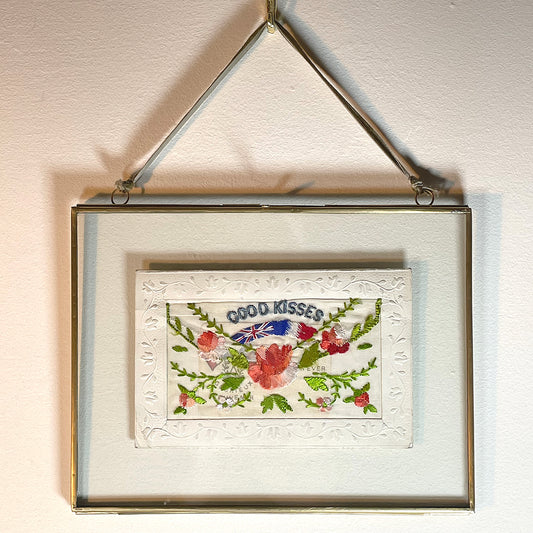 Valentine - Good Kisses - Embroidered - Rare Original